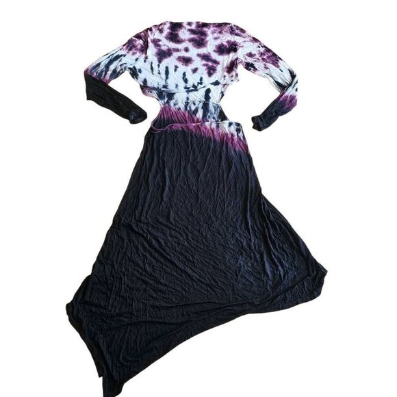 Elegant Tie-Dye Maxi Dress - Purple and Black - Picture 3 of 7